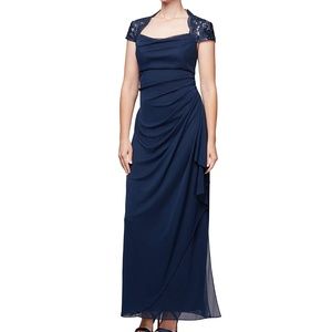 Alex Evenings Women's Empire Waist and Lace Ruched